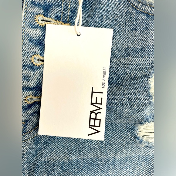 NWT Vervet Beverly Super High Rise Straight Distressed Jeans Light Wash Sz 28 - Picture 6 of 7